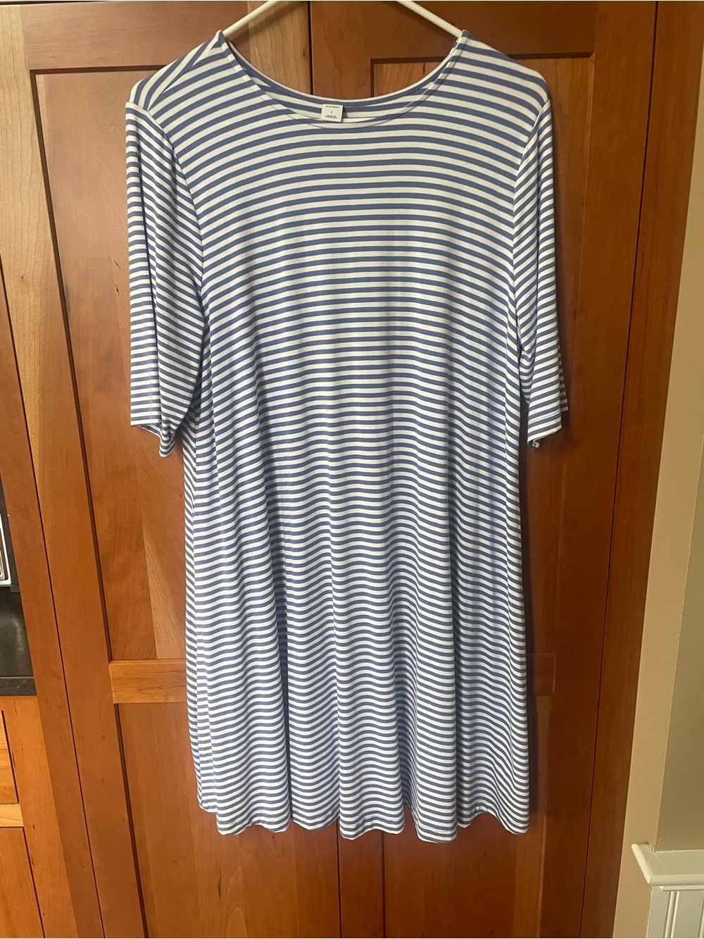 Old Navy Blue and White Striped Midi Dress
